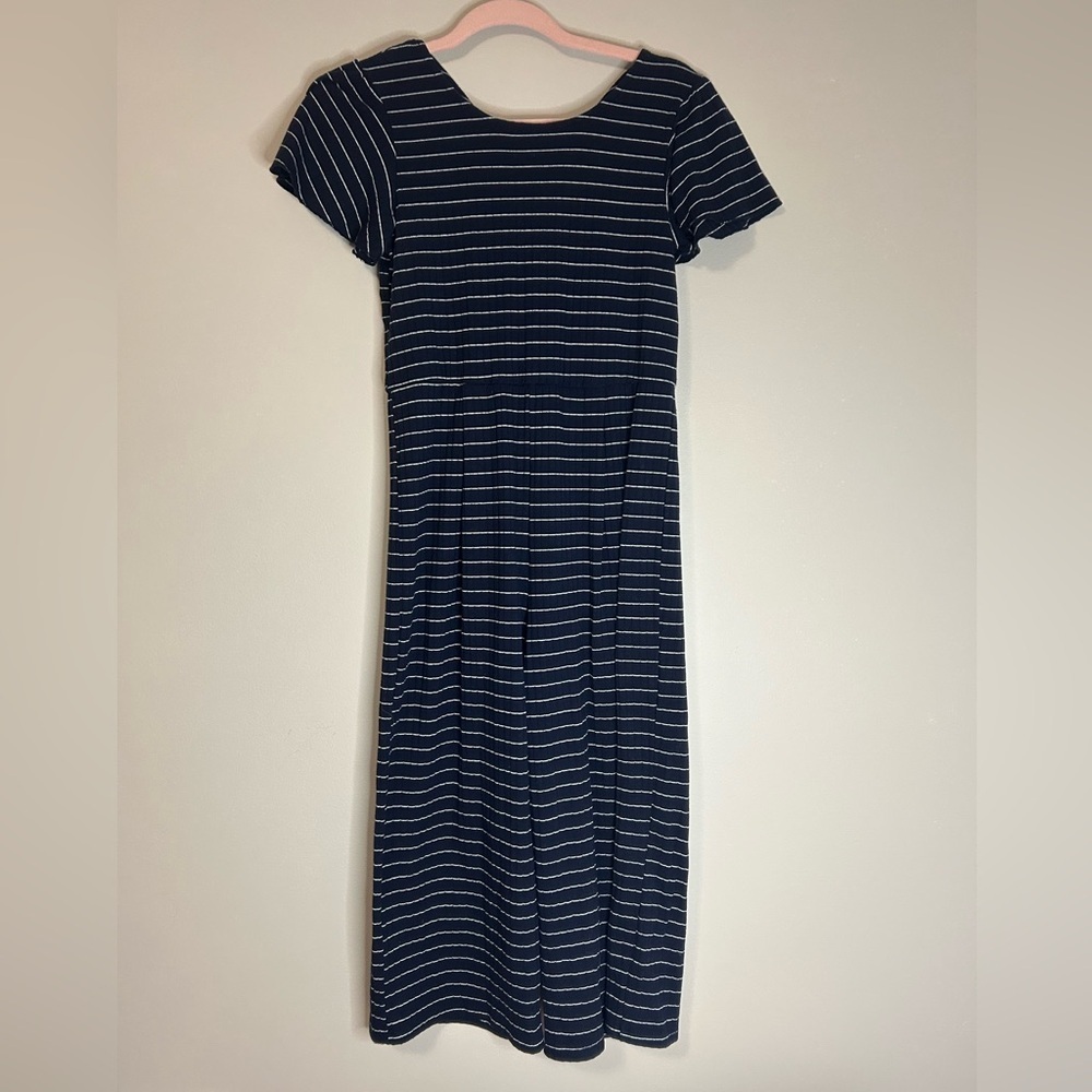 Striped Navy Blue Cropped Romper